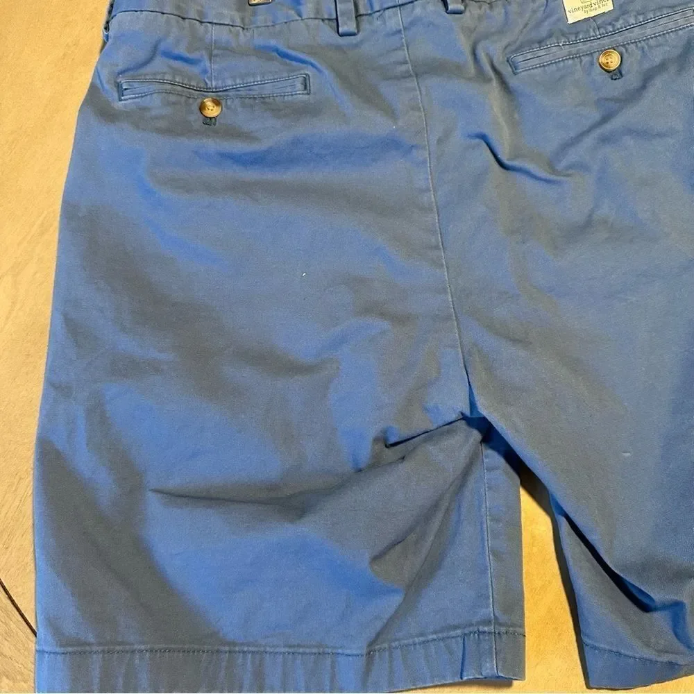 Vineyard Vines Men's Shorts Blue Breaker Short Cotton Size 40 Flat Front Casual‎
